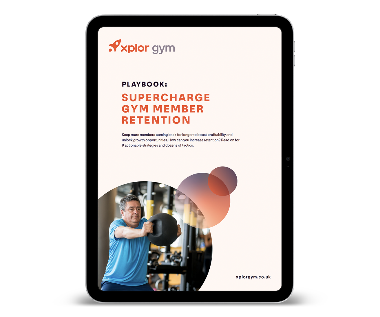 An image of the Supercharge Gym Member Retention Playbook on a tablet device.