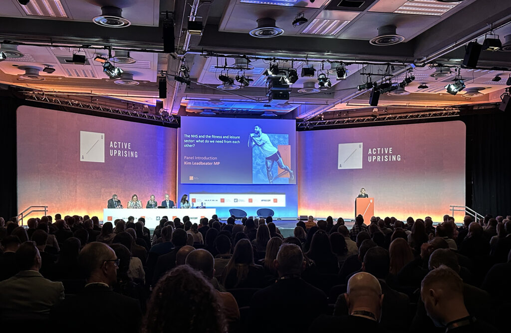 Photo of ukactive Active Uprising 2024 with a panel led by Labour MP Kim Leadbeater on stage