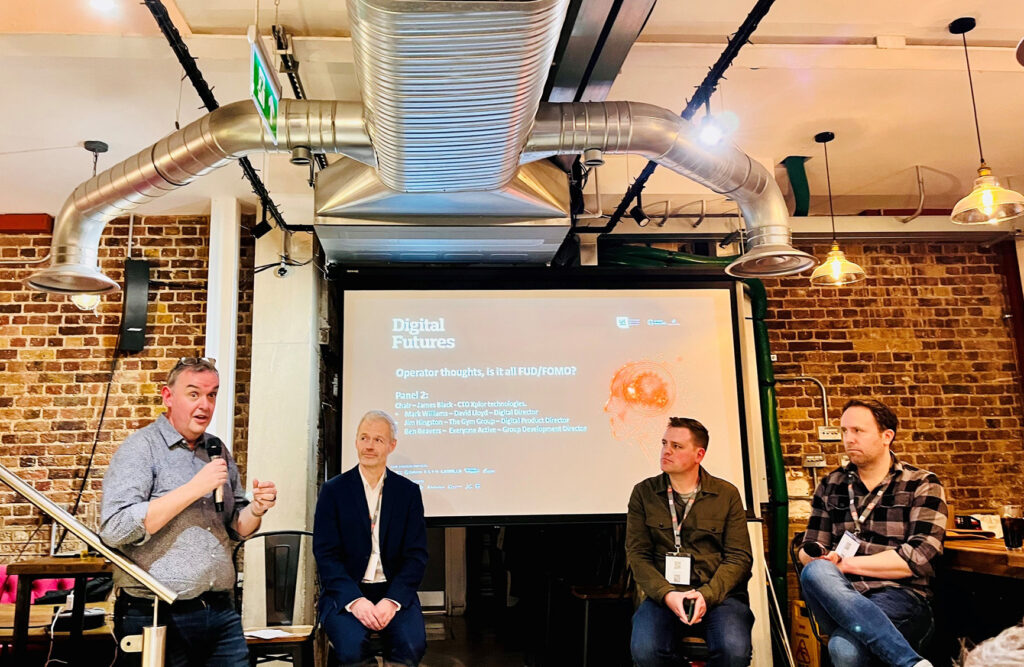 Photo from ukactive SPG meeting with a panel led by James Black, CTO of Xplor Technologies