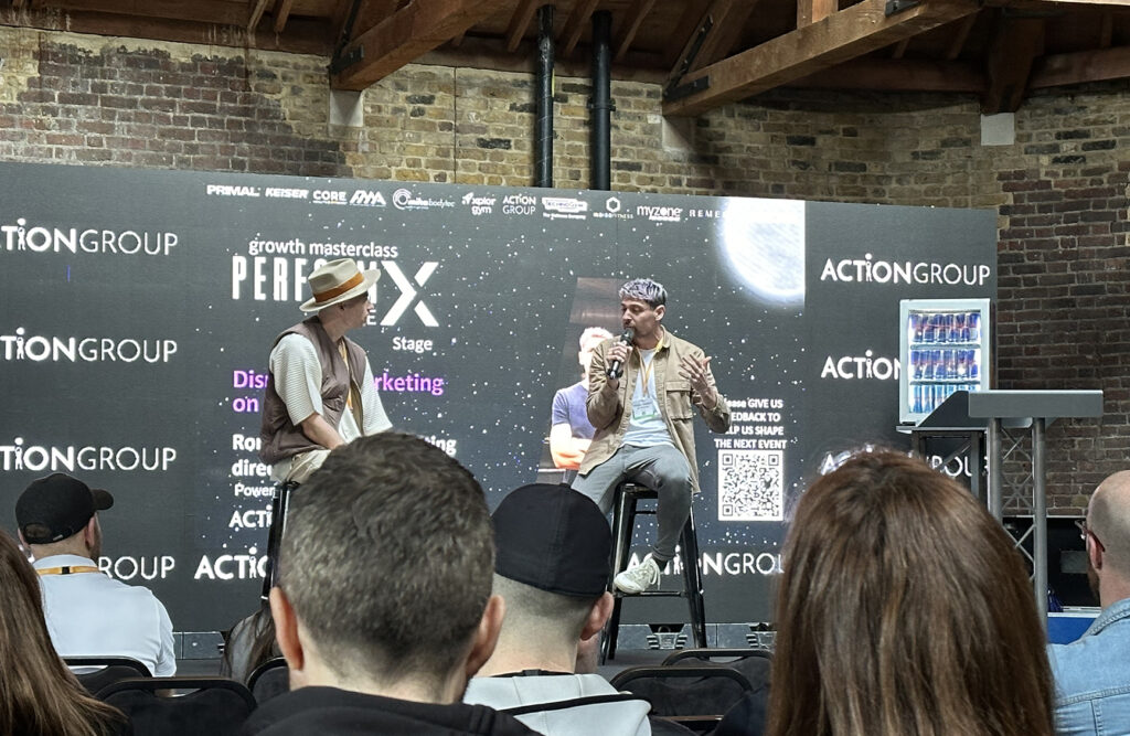 Photo of interview at PerformX Live 2024 with Rory McEntee, Brand & Marketing Director at Gymbox