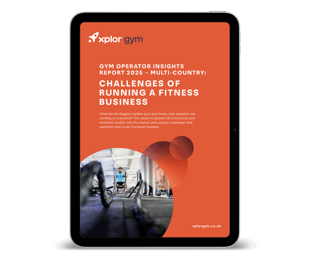 An image of the Xplor Gym Multi-Country Gym Operator Insights Report 2025 on a tablet device.