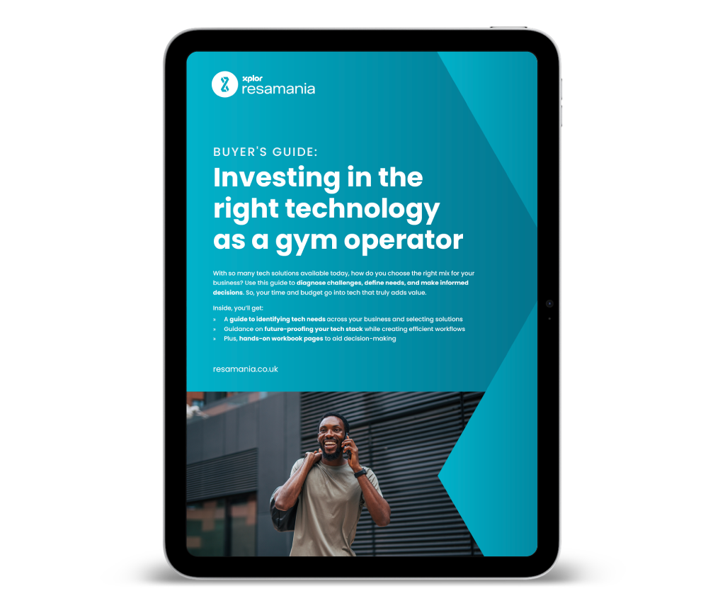 An image of the tech buyers guide for gym operators on an ipad device
